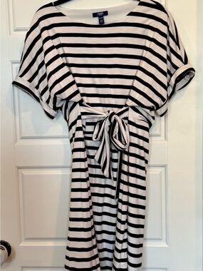 Chaps XXL Black and White Striped Top